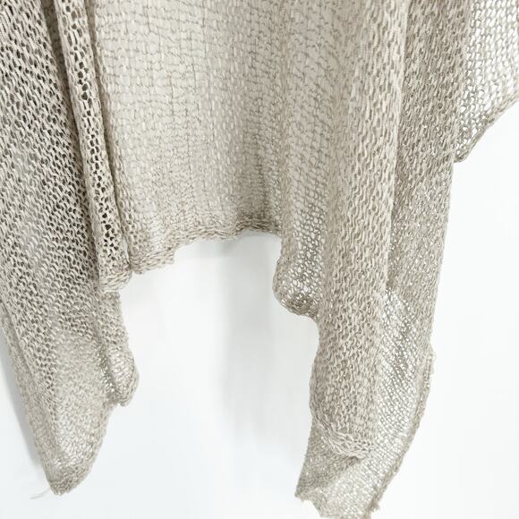 Sen Womens Sheer Open Knit Hooded Lagenlook Open Front Anjelica Cardigan M/L - Picture 4 of 7